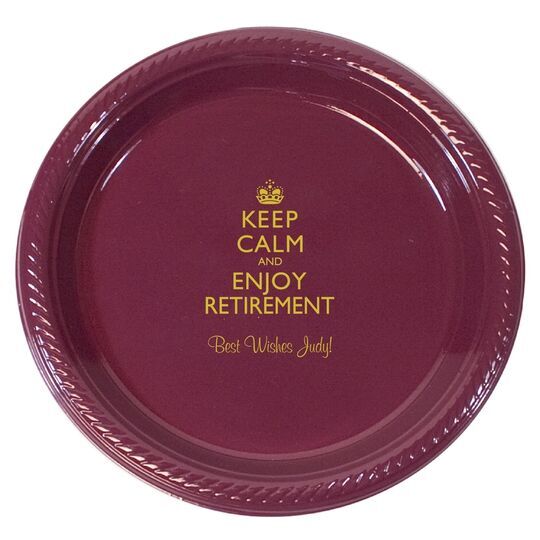 Keep Calm and Enjoy Retirement Plastic Plates